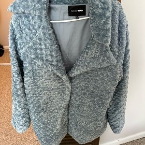 Blue furry Jacket